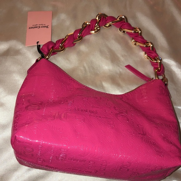 Juicy Couture Pink Flash Enchanted Hobo Bag Top Handle Woven Chunky Strap NWT main image 3